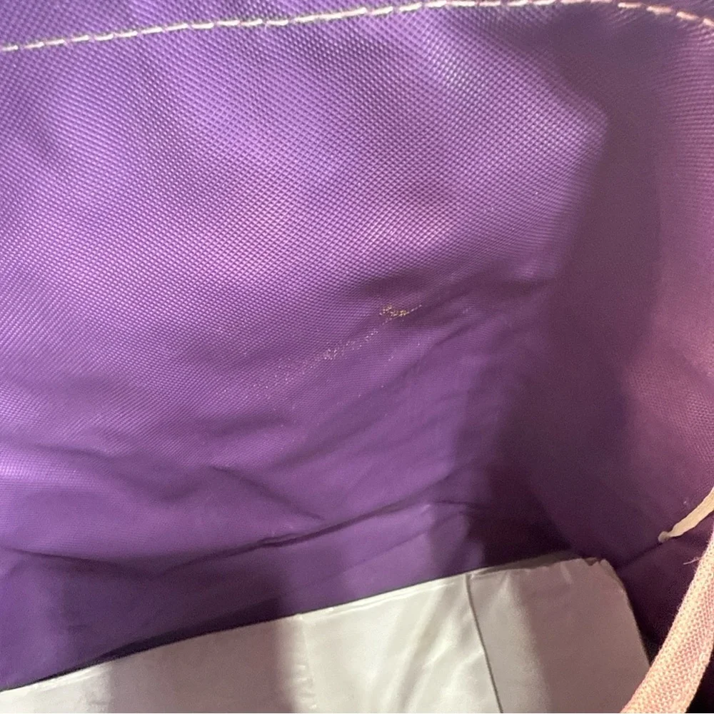 Vintage Cabbage Patch Kids Doll Face Canvas Tote Bag Purple & Pink Blonde 1983